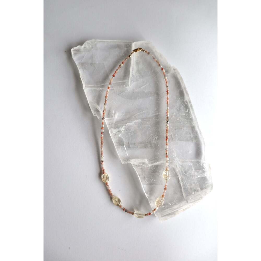 Calora – Sunstone & Citrine Necklace – 20"